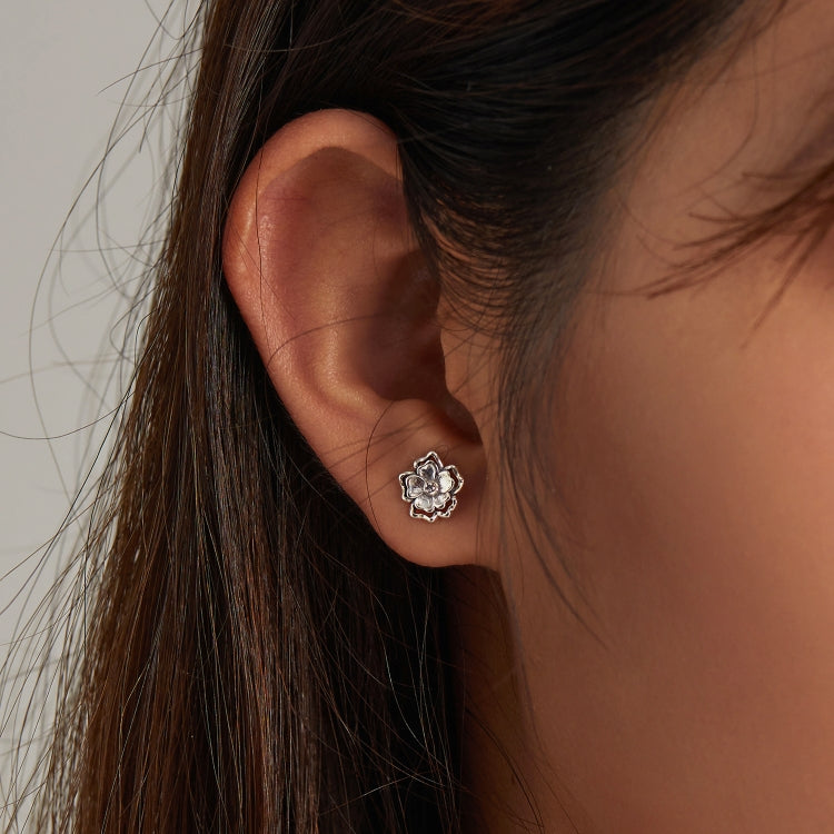 S925 Sterling Silver Vintage Flowers Ear Studs Women Earrings