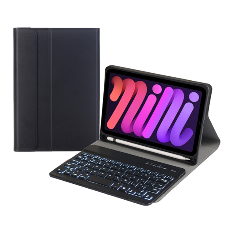 A06BS Ultra-thin Backlight Bluetooth Keyboard Leather Tablet Case with Holder & Pen Slot For iPad mini 6