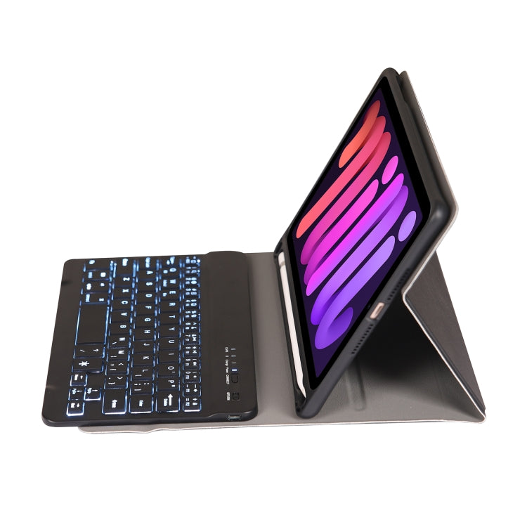 A06BS Ultra-thin Backlight Bluetooth Keyboard Leather Tablet Case with Holder & Pen Slot For iPad mini 6