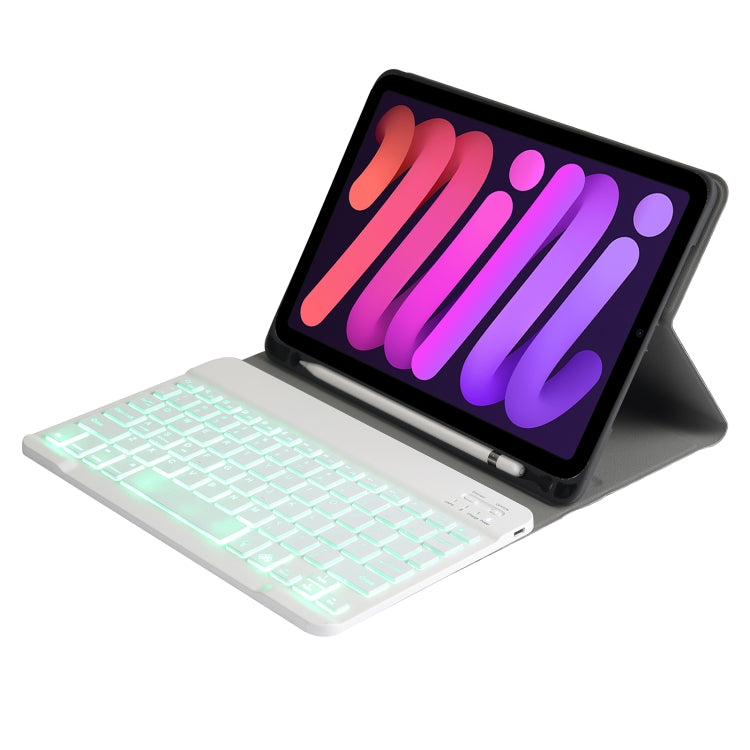 A06BS Ultra-thin Backlight Bluetooth Keyboard Leather Tablet Case with Holder & Pen Slot For iPad mini 6