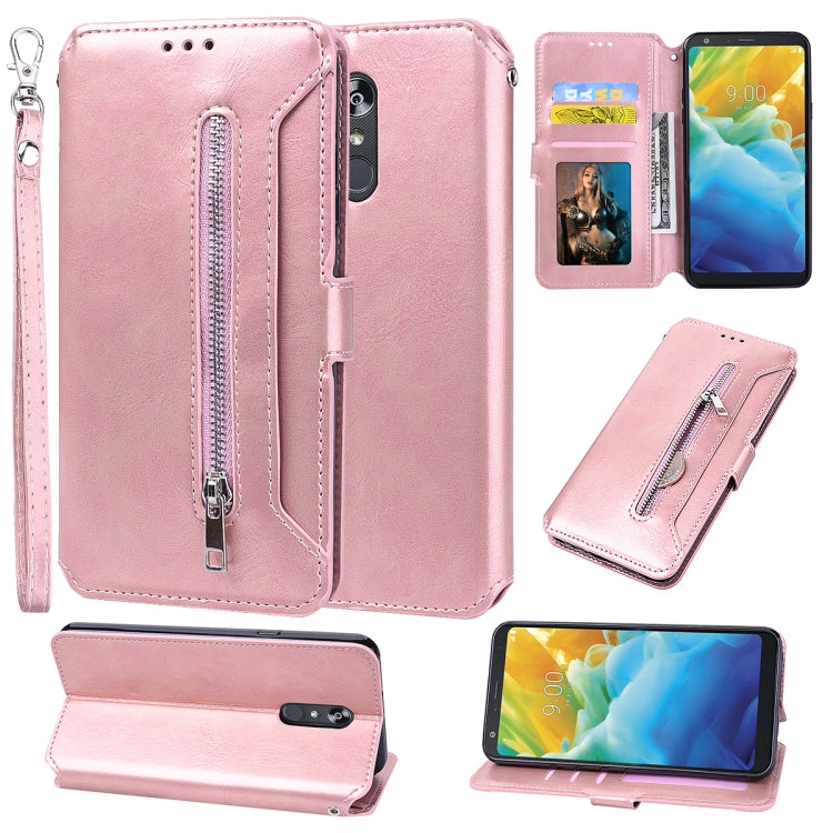 For LG Q Stylo 4 / Stylo 5 Zipper Horizontal Flip Leather Case with Holder & Card Slot & Wallet