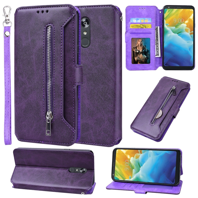For LG Q Stylo 4 / Stylo 5 Zipper Horizontal Flip Leather Case with Holder & Card Slot & Wallet
