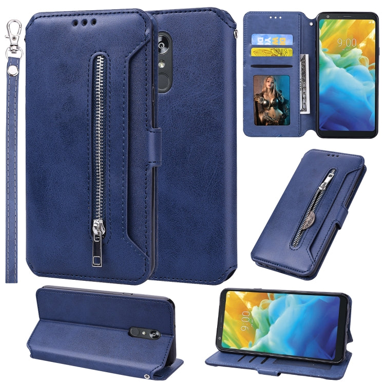 For LG Q Stylo 4 / Stylo 5 Zipper Horizontal Flip Leather Case with Holder & Card Slot & Wallet