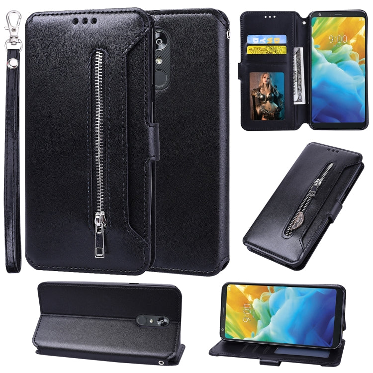 For LG Q Stylo 4 / Stylo 5 Zipper Horizontal Flip Leather Case with Holder & Card Slot & Wallet