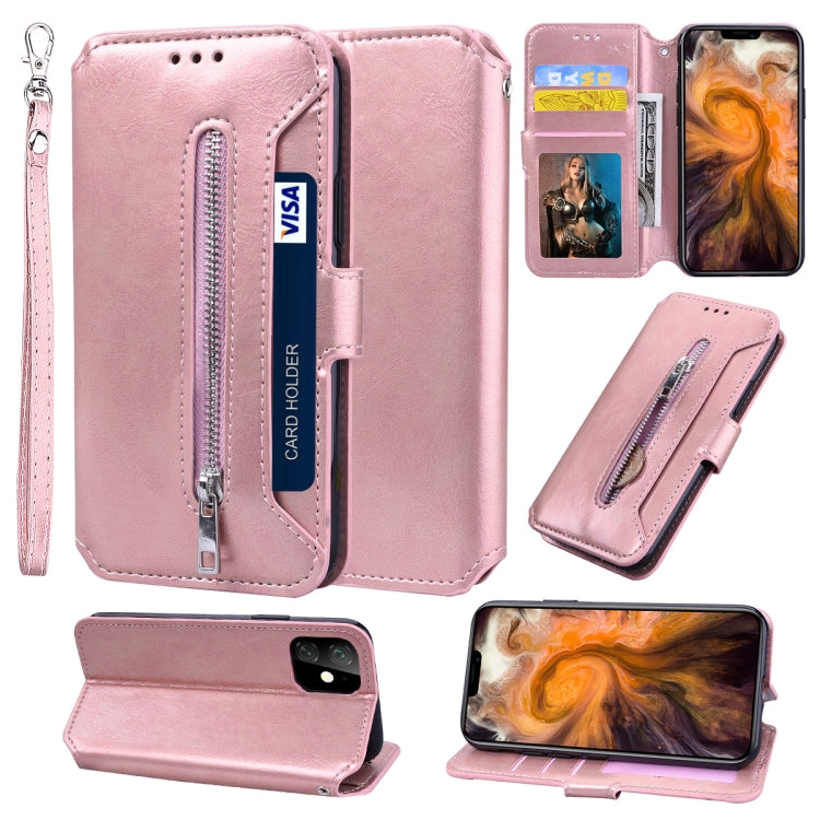 For iPhone 11 Pro Max Zipper Horizontal Flip Leather Case with Holder & Card Slot & Wallet