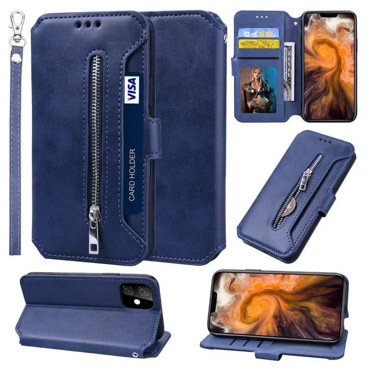For iPhone 11 Pro Max Zipper Horizontal Flip Leather Case with Holder & Card Slot & Wallet