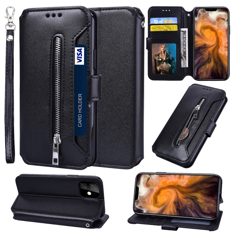 For iPhone 11 Pro Max Zipper Horizontal Flip Leather Case with Holder & Card Slot & Wallet