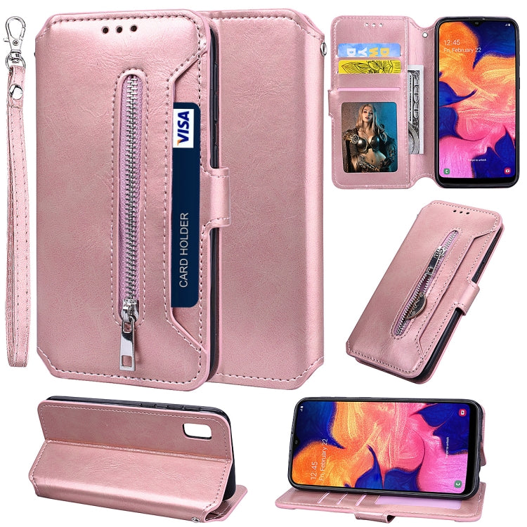 For Galaxy A10e Zipper Horizontal Flip Leather Case with Holder & Card Slot & Wallet