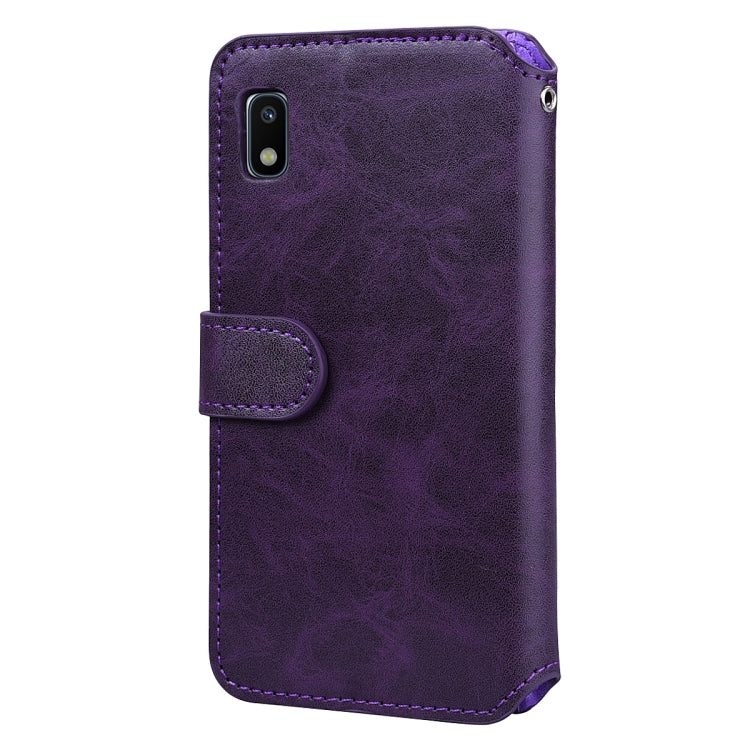 For Galaxy A10e Zipper Horizontal Flip Leather Case with Holder & Card Slot & Wallet