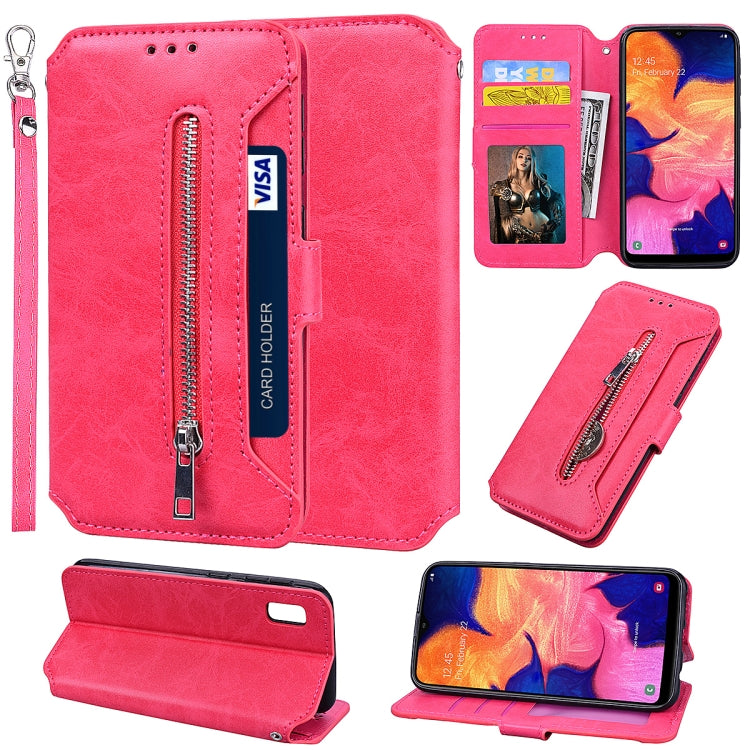 For Galaxy A10e Zipper Horizontal Flip Leather Case with Holder & Card Slot & Wallet