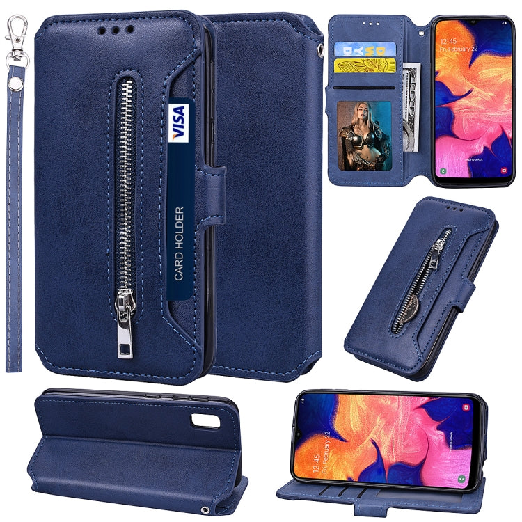 For Galaxy A10e Zipper Horizontal Flip Leather Case with Holder & Card Slot & Wallet