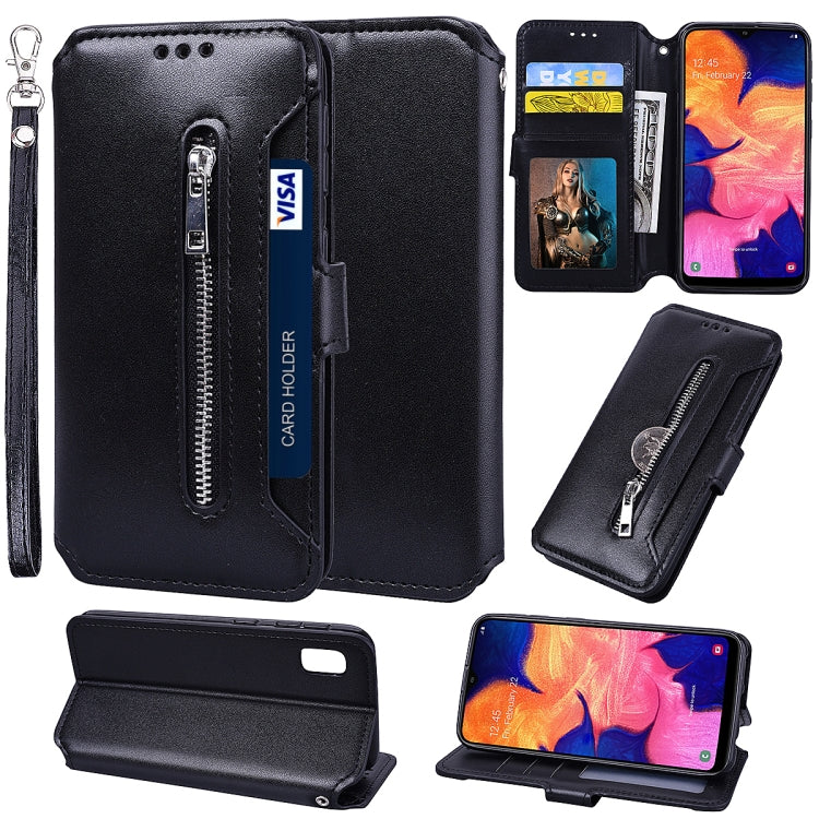 For Galaxy A10e Zipper Horizontal Flip Leather Case with Holder & Card Slot & Wallet