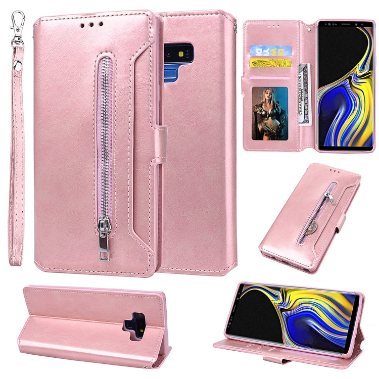For Galaxy Note9 Zipper Horizontal Flip Leather Case with Holder & Card Slot & Wallet
