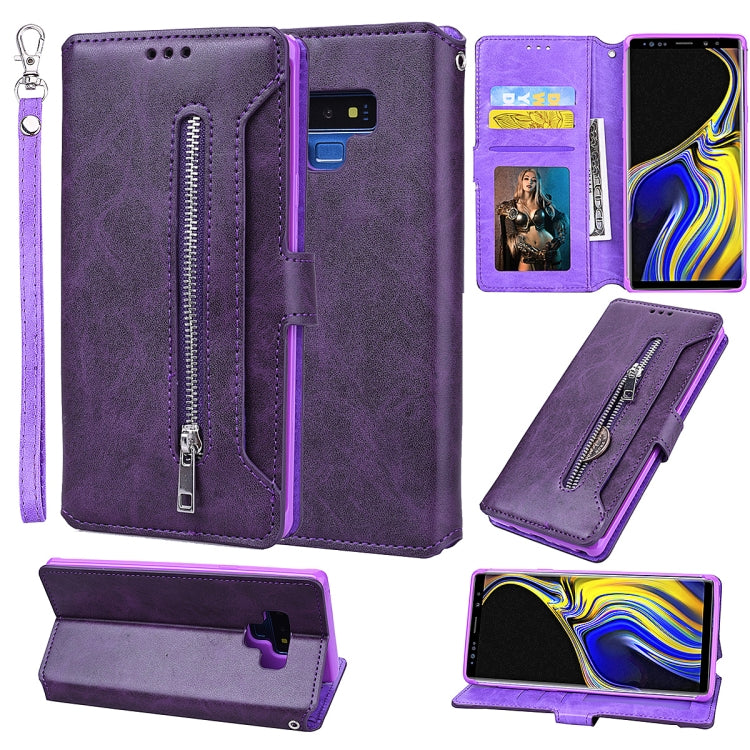 For Galaxy Note9 Zipper Horizontal Flip Leather Case with Holder & Card Slot & Wallet