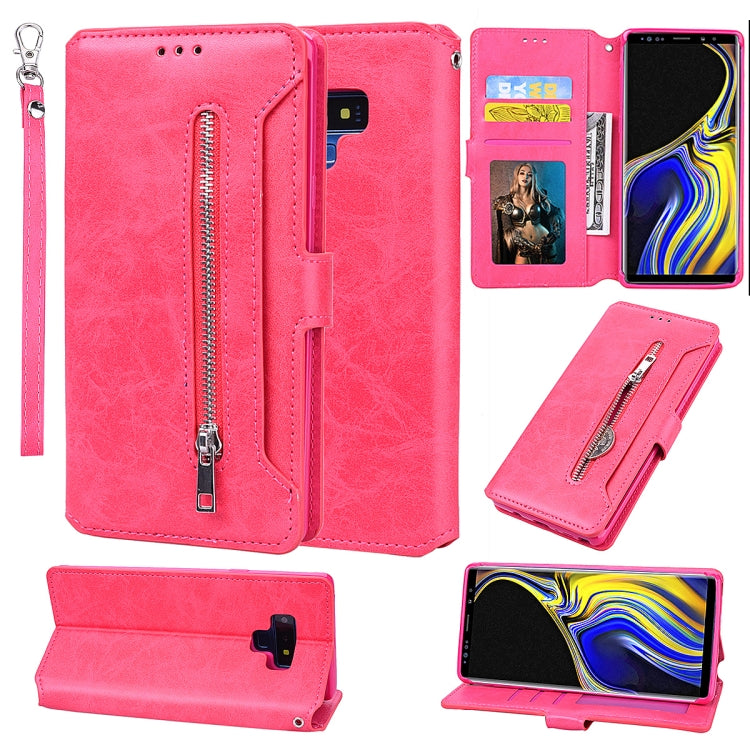 For Galaxy Note9 Zipper Horizontal Flip Leather Case with Holder & Card Slot & Wallet