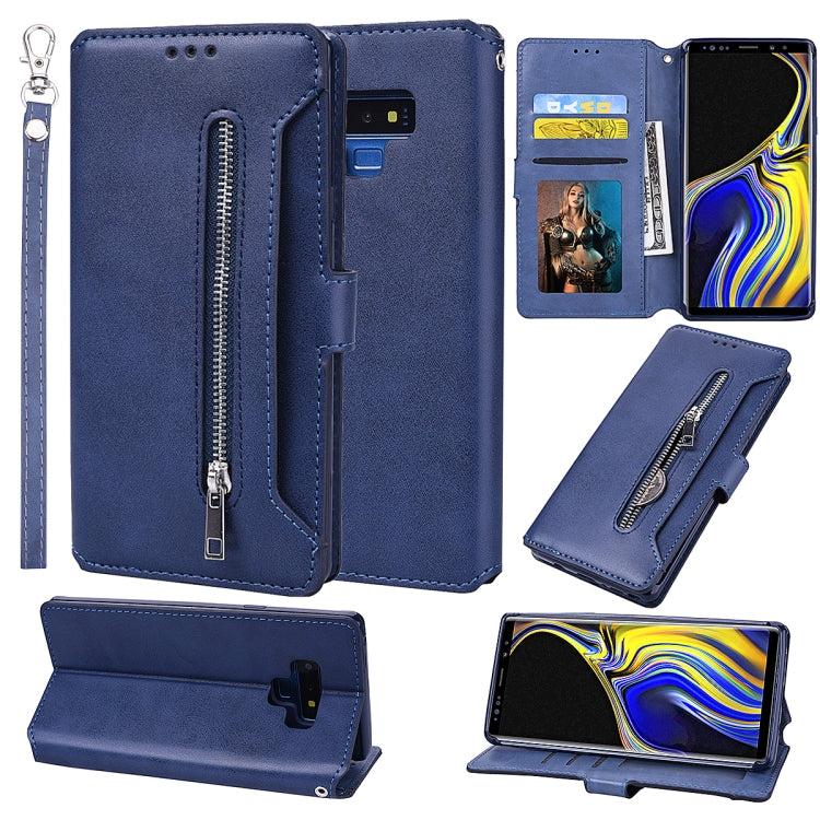 For Galaxy Note9 Zipper Horizontal Flip Leather Case with Holder & Card Slot & Wallet