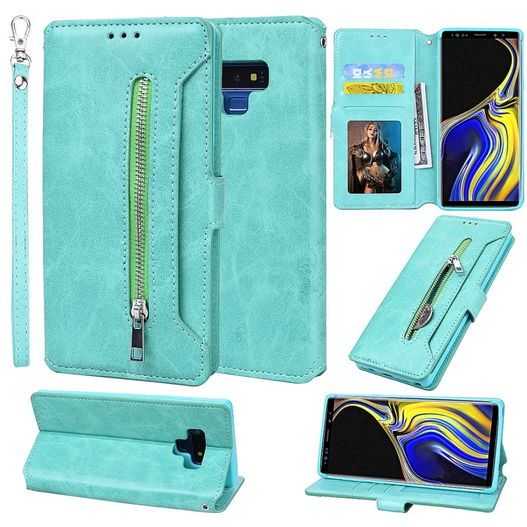 For Galaxy Note9 Zipper Horizontal Flip Leather Case with Holder & Card Slot & Wallet