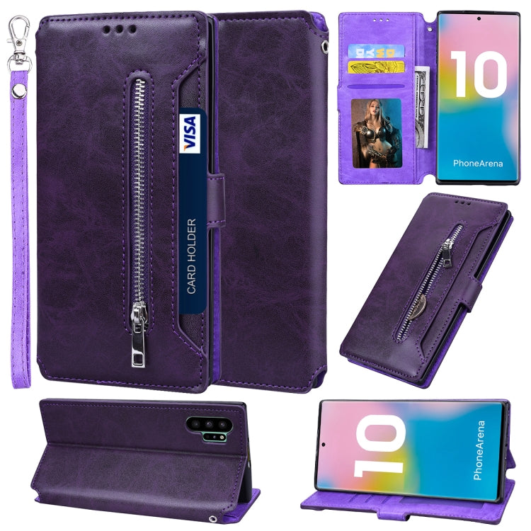 For Galaxy Note 10 Pro Zipper Horizontal Flip Leather Case with Holder & Card Slot & Wallet