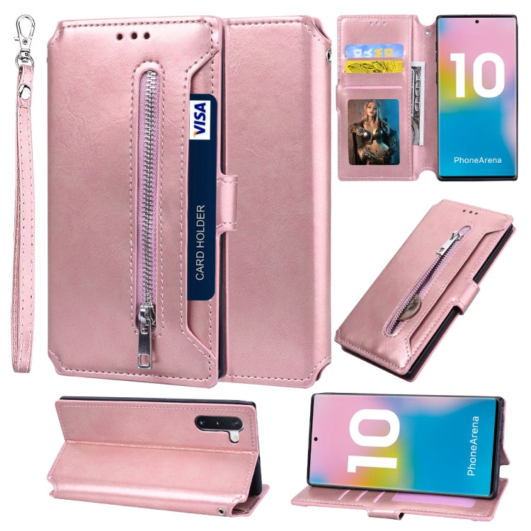 For Galaxy Note 10 Zipper Horizontal Flip Leather Case with Holder & Card Slot & Wallet