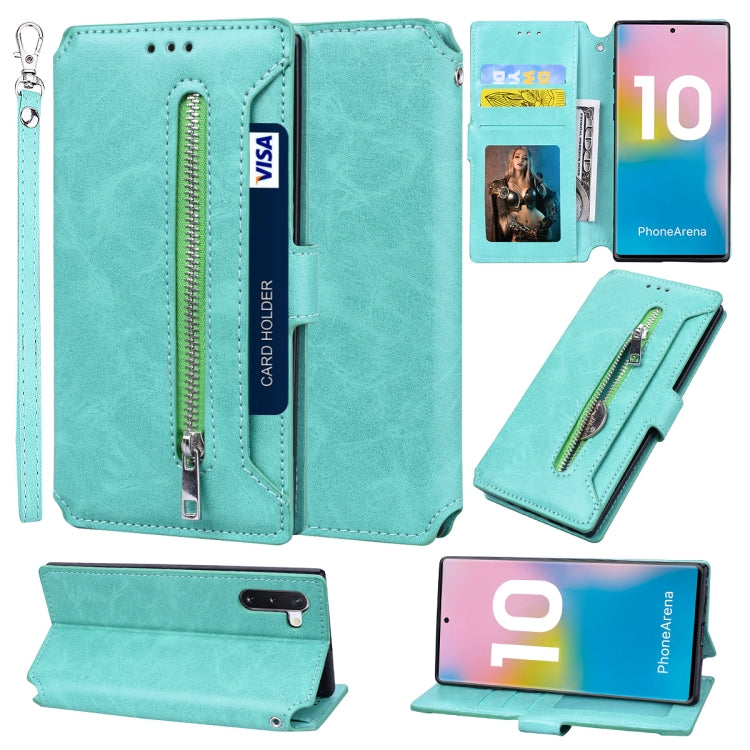 For Galaxy Note 10 Zipper Horizontal Flip Leather Case with Holder & Card Slot & Wallet