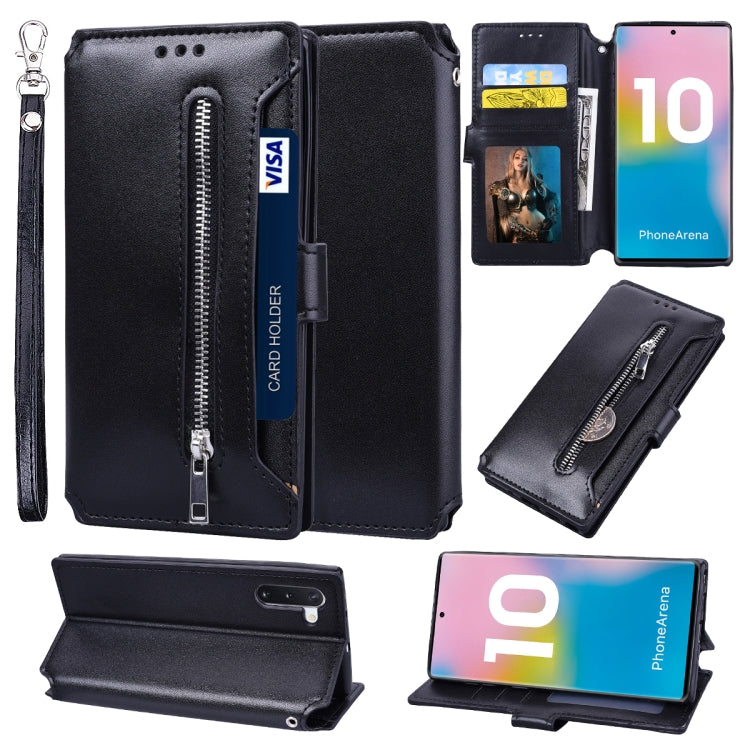 For Galaxy Note 10 Zipper Horizontal Flip Leather Case with Holder & Card Slot & Wallet