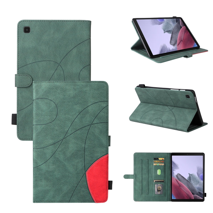 For Samsung Galaxy Tab A7 Lite T225/T220 Dual-color Splicing Horizontal Flip PU Leather Case with Holder & Card Slots