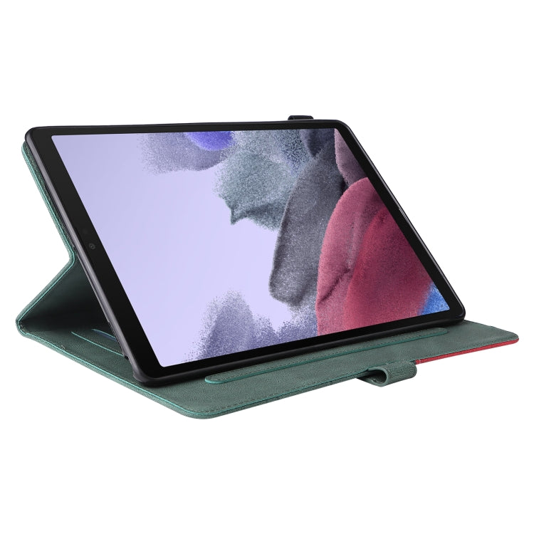 For Samsung Galaxy Tab A7 Lite T225/T220 Dual-color Splicing Horizontal Flip PU Leather Case with Holder & Card Slots
