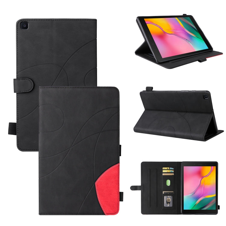 For Samsung Galaxy Tab A 8.0 (2019) T295 Dual-color Splicing Horizontal Flip PU Leather Case with Holder & Card Slots