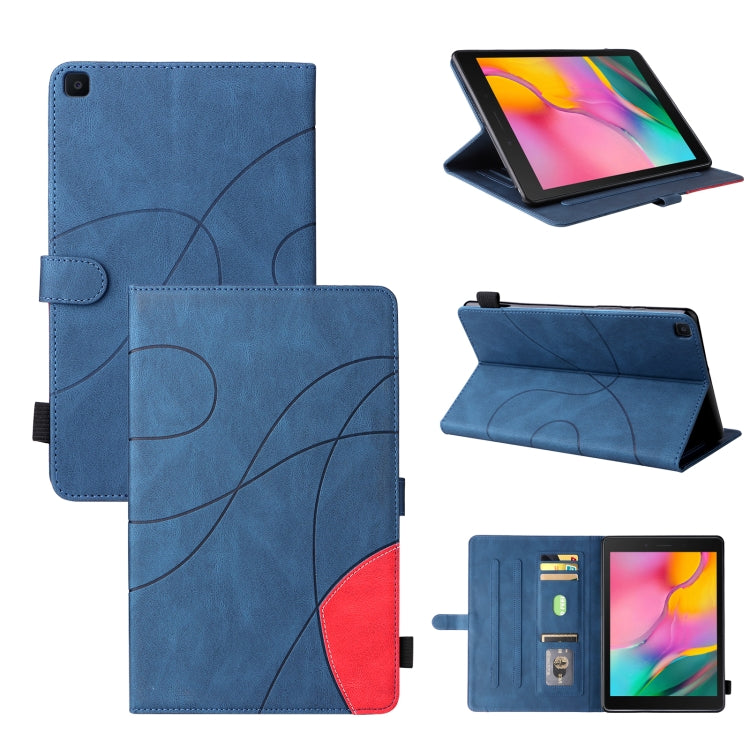 For Samsung Galaxy Tab A 8.0 (2019) T295 Dual-color Splicing Horizontal Flip PU Leather Case with Holder & Card Slots