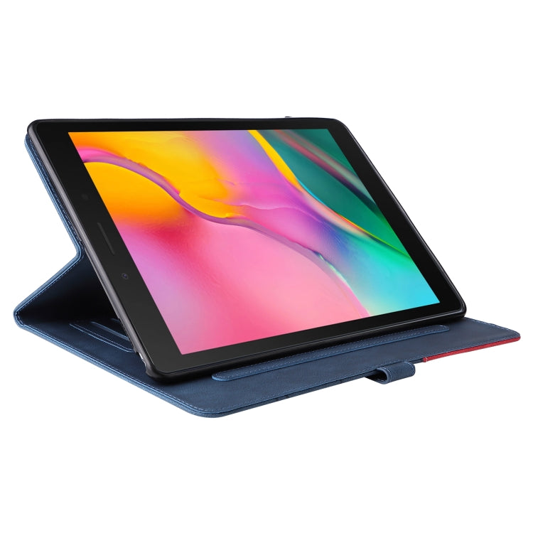 For Samsung Galaxy Tab A 8.0 (2019) T295 Dual-color Splicing Horizontal Flip PU Leather Case with Holder & Card Slots