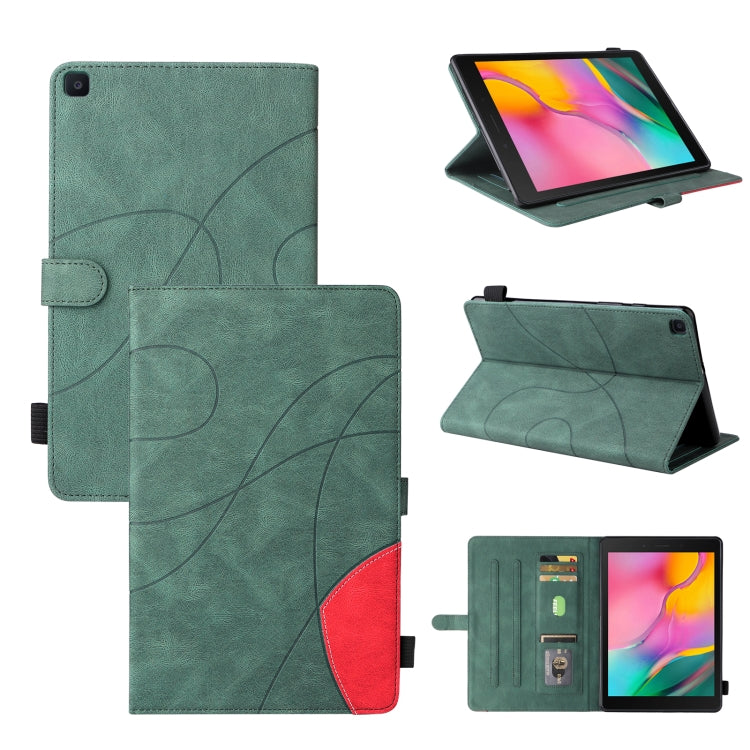 For Samsung Galaxy Tab A 8.0 (2019) T295 Dual-color Splicing Horizontal Flip PU Leather Case with Holder & Card Slots