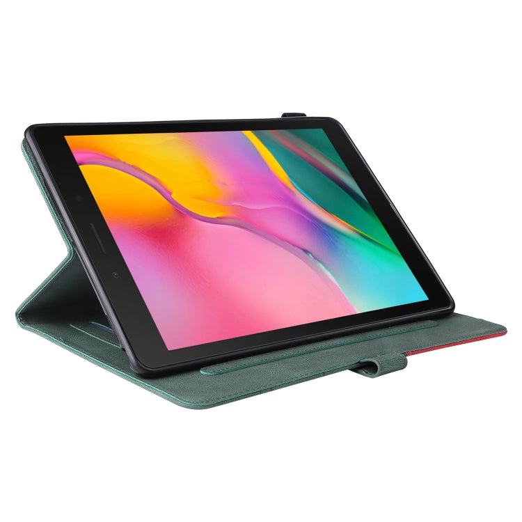 For Samsung Galaxy Tab A 8.0 (2019) T295 Dual-color Splicing Horizontal Flip PU Leather Case with Holder & Card Slots
