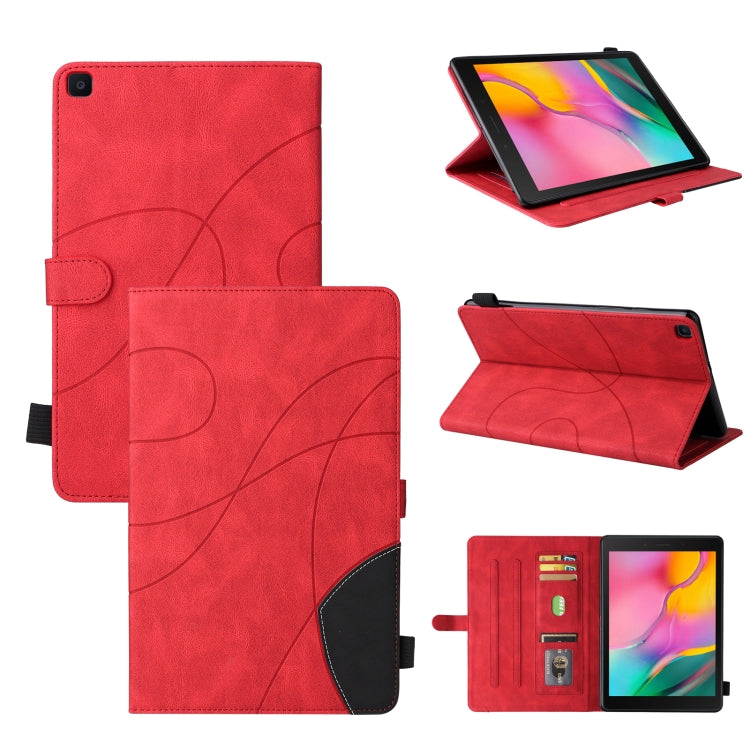 For Samsung Galaxy Tab A 8.0 (2019) T295 Dual-color Splicing Horizontal Flip PU Leather Case with Holder & Card Slots