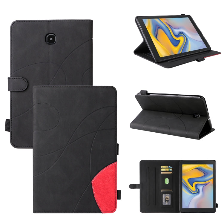 For Samsung Galaxy Tab A 8.0 (2018) T387 Dual-color Splicing Horizontal Flip PU Leather Case with Holder & Card Slots