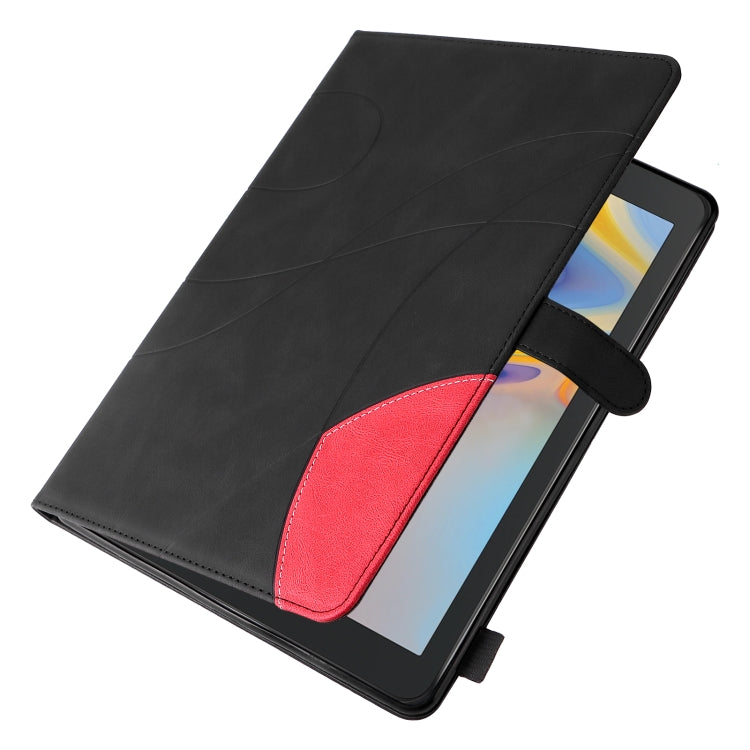 For Samsung Galaxy Tab A 8.0 (2018) T387 Dual-color Splicing Horizontal Flip PU Leather Case with Holder & Card Slots