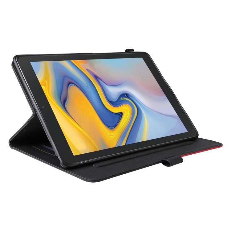 For Samsung Galaxy Tab A 8.0 (2018) T387 Dual-color Splicing Horizontal Flip PU Leather Case with Holder & Card Slots