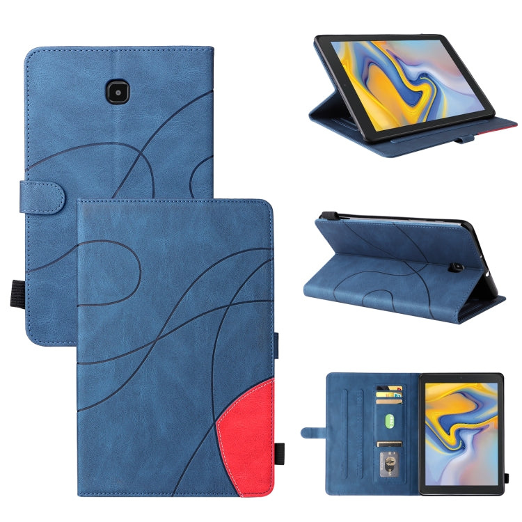 For Samsung Galaxy Tab A 8.0 (2018) T387 Dual-color Splicing Horizontal Flip PU Leather Case with Holder & Card Slots