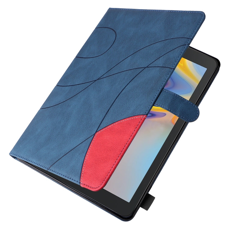 For Samsung Galaxy Tab A 8.0 (2018) T387 Dual-color Splicing Horizontal Flip PU Leather Case with Holder & Card Slots