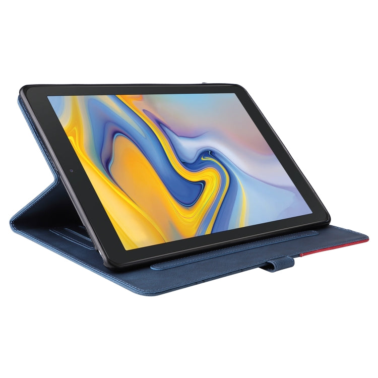 For Samsung Galaxy Tab A 8.0 (2018) T387 Dual-color Splicing Horizontal Flip PU Leather Case with Holder & Card Slots
