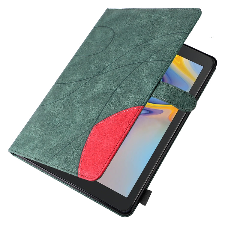 For Samsung Galaxy Tab A 8.0 (2018) T387 Dual-color Splicing Horizontal Flip PU Leather Case with Holder & Card Slots