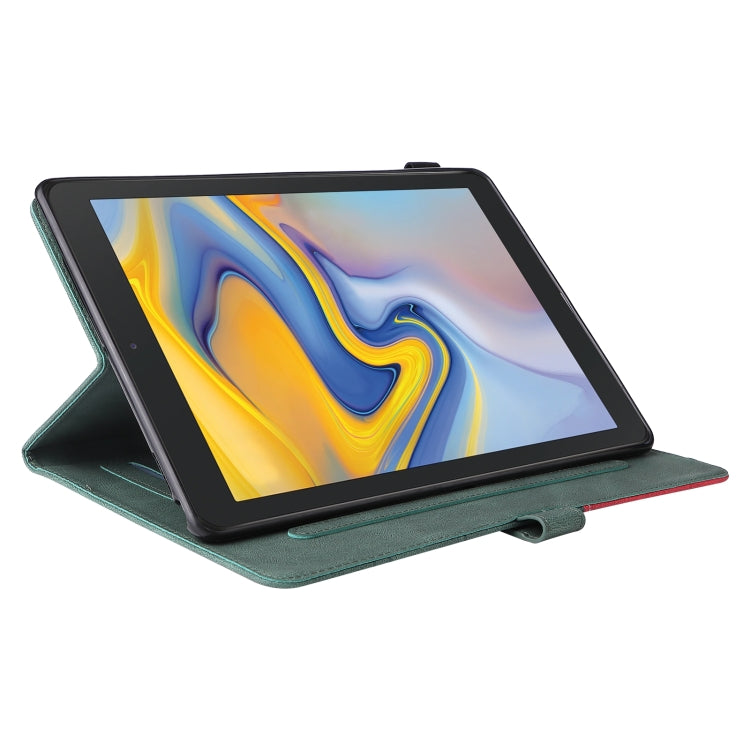 For Samsung Galaxy Tab A 8.0 (2018) T387 Dual-color Splicing Horizontal Flip PU Leather Case with Holder & Card Slots