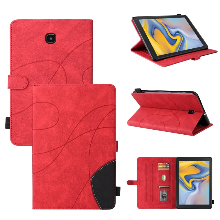 For Samsung Galaxy Tab A 8.0 (2018) T387 Dual-color Splicing Horizontal Flip PU Leather Case with Holder & Card Slots