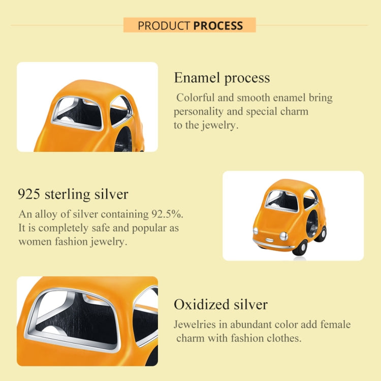 S925 Sterling Silver Cartoon Car Beads DIY Bracelet Necklace Accessories