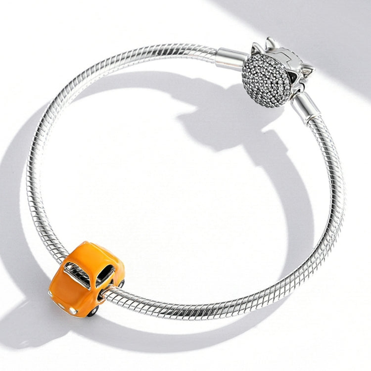 S925 Sterling Silver Cartoon Car Beads DIY Bracelet Necklace Accessories