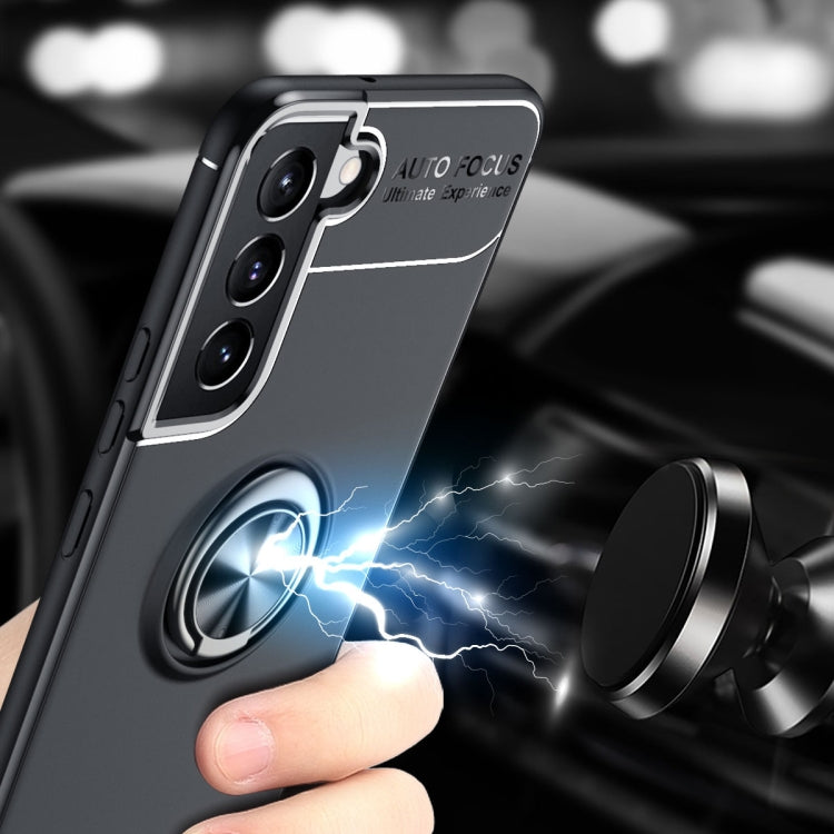 For Samaung Galaxy S22 5G Metal Ring Holder 360 Degree Rotating TPU Case