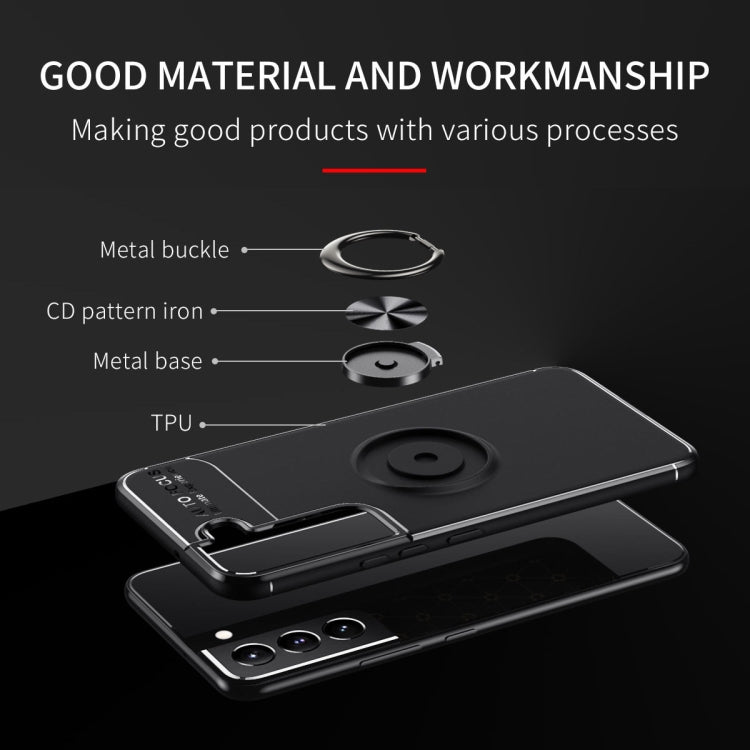 For Samaung Galaxy S22+ 5G Metal Ring Holder 360 Degree Rotating TPU Case