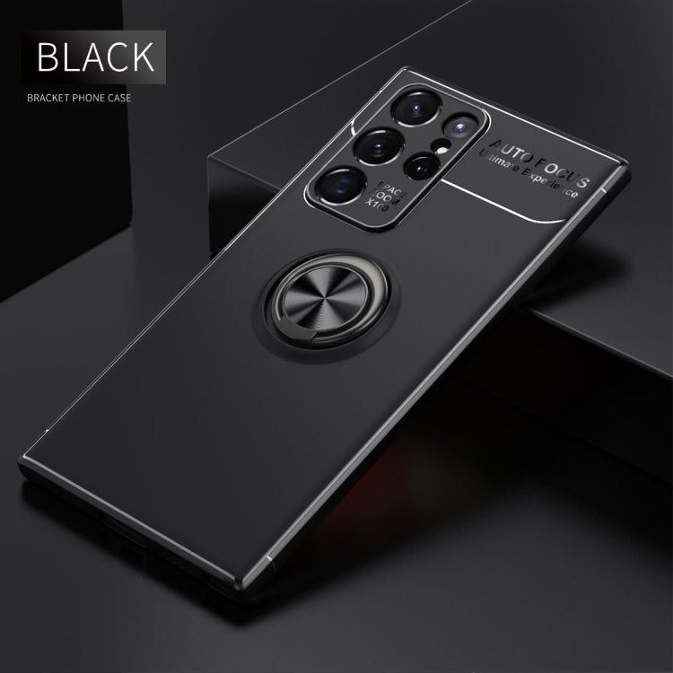 For Samaung Galaxy S22 Ultra 5G Metal Ring Holder 360 Degree Rotating TPU Case
