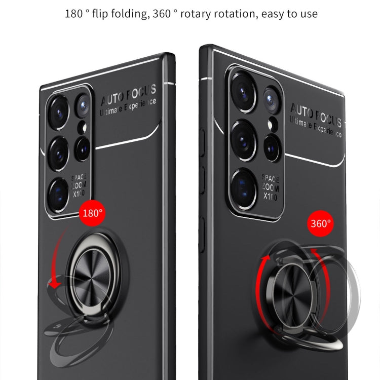 For Samaung Galaxy S22 Ultra 5G Metal Ring Holder 360 Degree Rotating TPU Case