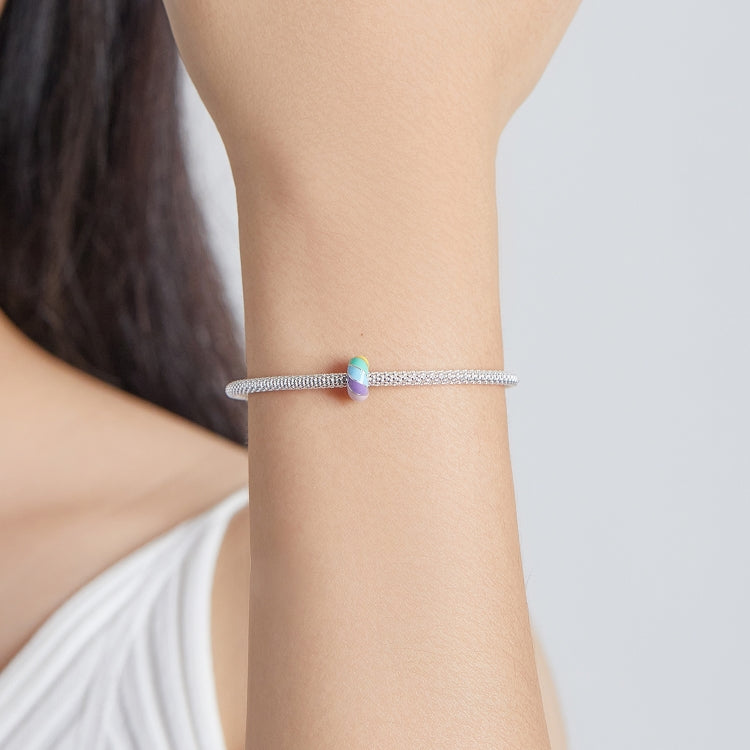 S925 Sterling Silver Rainbow Beads DIY Bracelet Necklace Accessories
