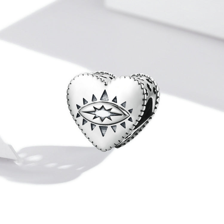 S925 Sterling Silver Heart Devil Eye Beads DIY Bracelet Necklace Accessories